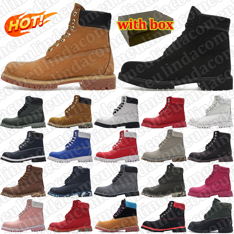 with box men women designer half boots stylish booties mens durable outdoor casual walking lifestyle shoes cowboy boot classic black white red