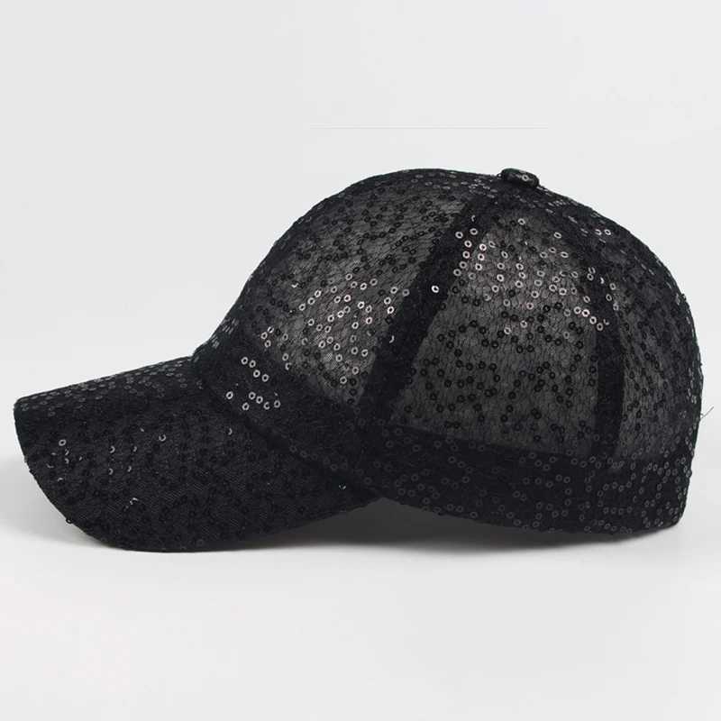 2024 Wens Baseball Cap Glitter Mesh Sequin Hip Hop Caps Girls Summer Fem Hats For Wen Snapback Trucker Hat Adjustable X250704