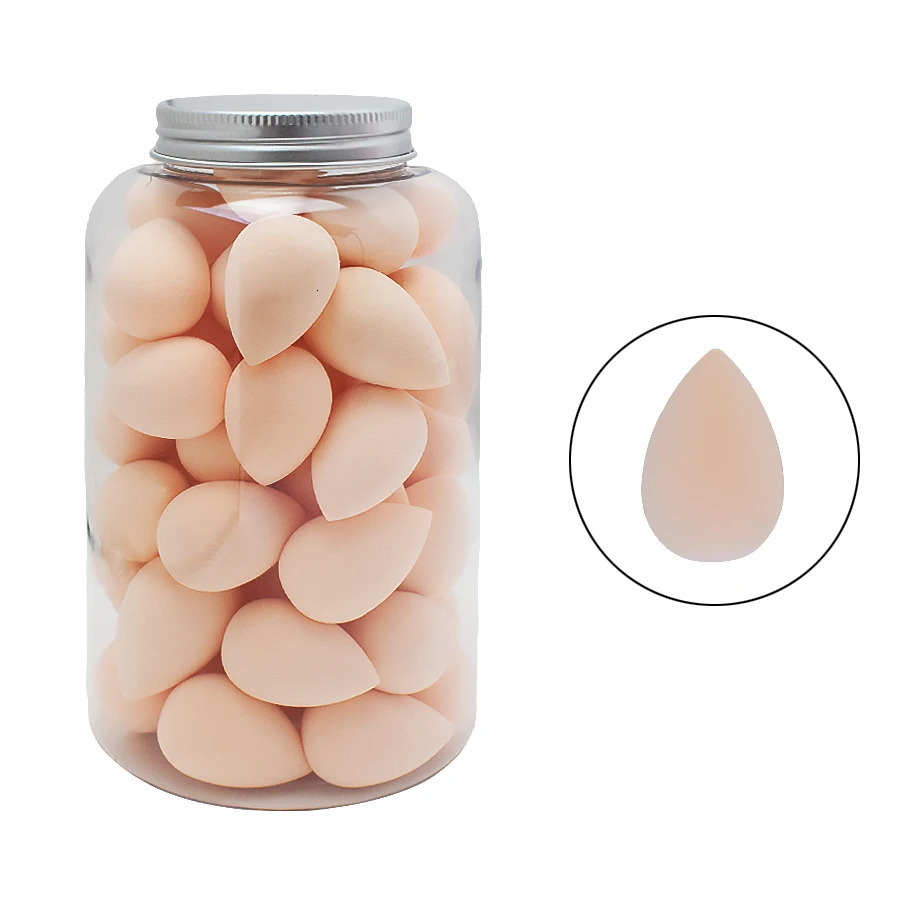 50pcs Mini Beauty Sponge Egg Water Drop Small Makeup Egg powder puff Dry Wet Combined Cosmetic Tools With Storage Box 250625