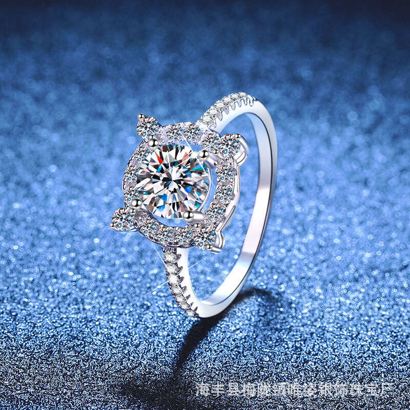 MoiS925S925anite 1 caratS925 S925 S925terling S925ilver PropoS925al Diamond for Women Light Luxury High-end Feel Ring da2