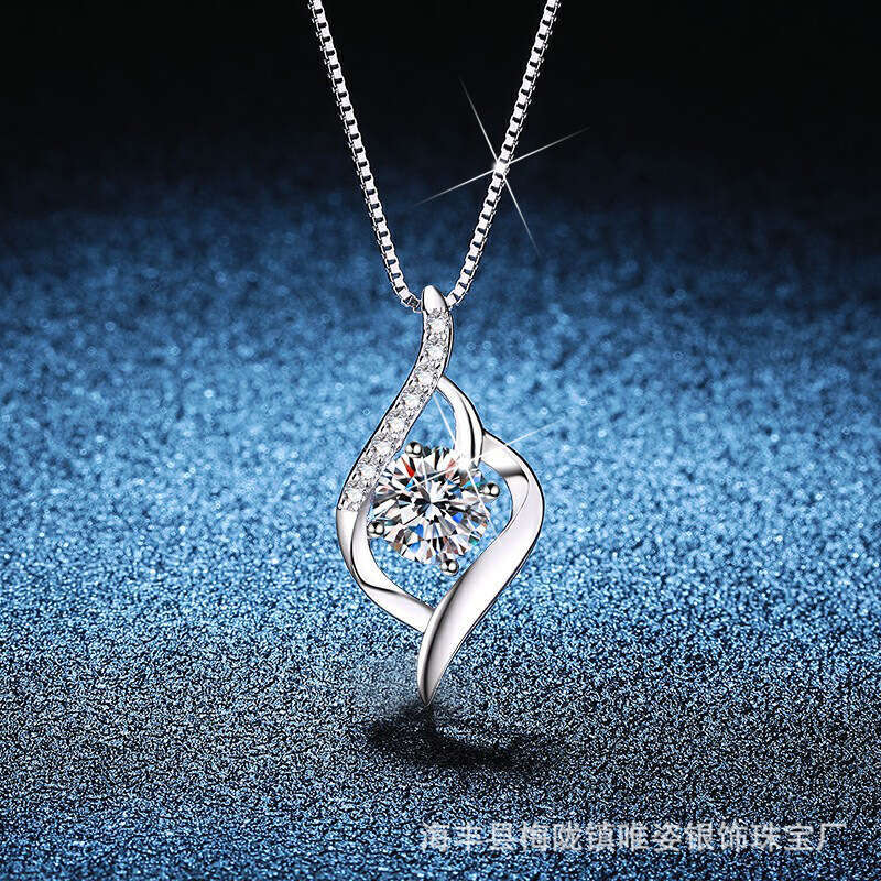 S925 S925terling S925ier MoiS925S925anite 1 caratS925 Cupid Heart Pendant Elegant Valentine'S925 Day Gift Necklace 6e5