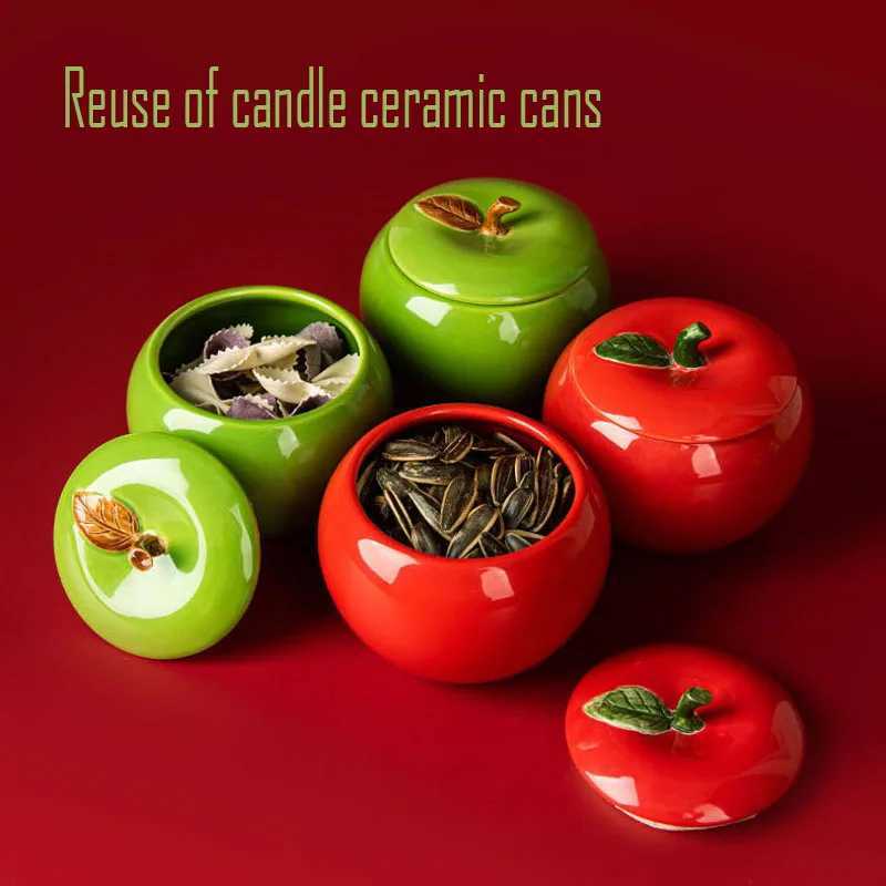 Tsermamic Apple Candle Jars Scented Candles Decor Home Decoration Birthday Christmas W250704