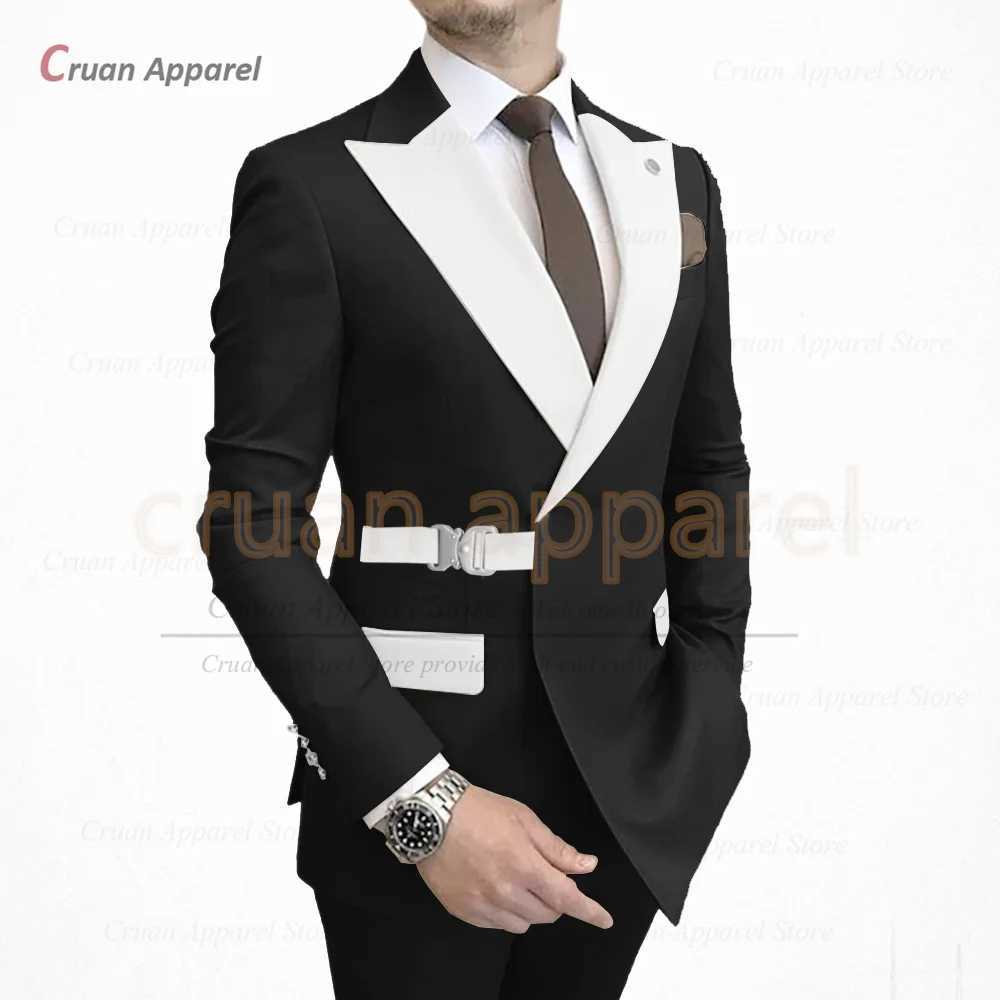 Formal Banquet Custom New Designs Peaked Lapel Blazer Pants 2 Pieces Fashion Suit Men Set Birthday Party Wedding Elegant Outfits X250704