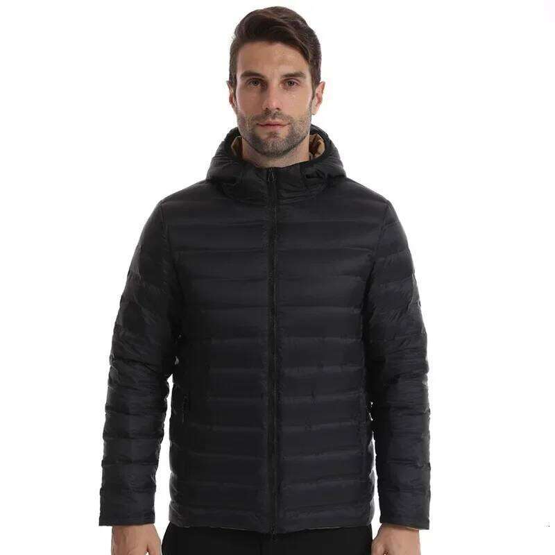 For Both Men Women Wearing Outdoor Warmth And Splashproof Lightweight Down Hooded Jacket 250703