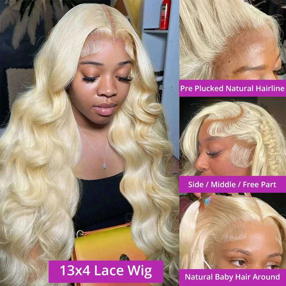 40 Inch Blonde Body 613 HD Frontal 13x6 Loose Wave Lace Front Human Hair Wigs For Women Brazilian Wet And Wavy Wig