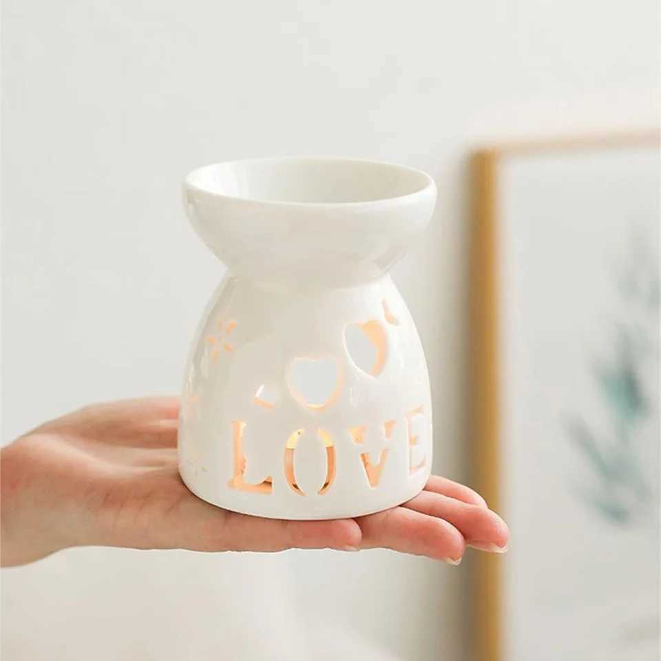Essential Oil Burner Ceramic Wax Warmer Ceramic Candle Holder for Relaxation Bedroom Decoration W250704
