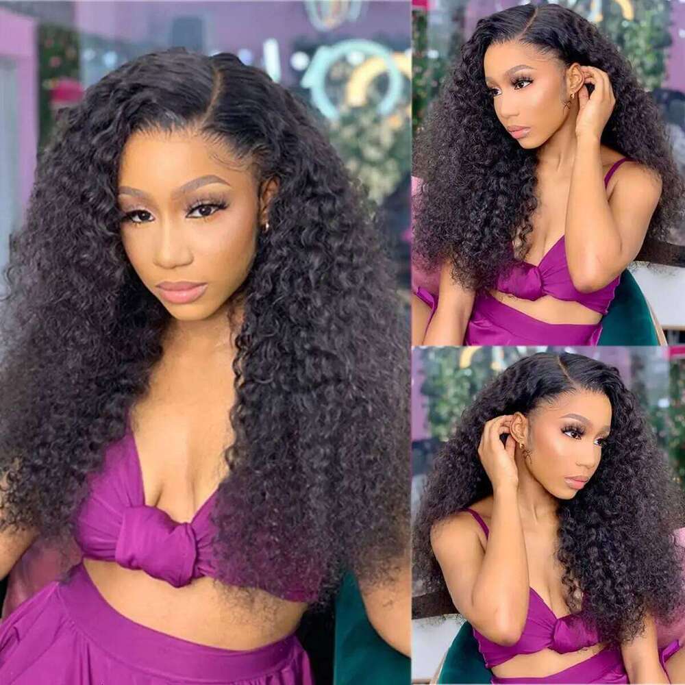 100% Brazil Guleless Curly for Women 4x4 13x4 13x6 Lace Front Natural Breathe Wigs Human Hair