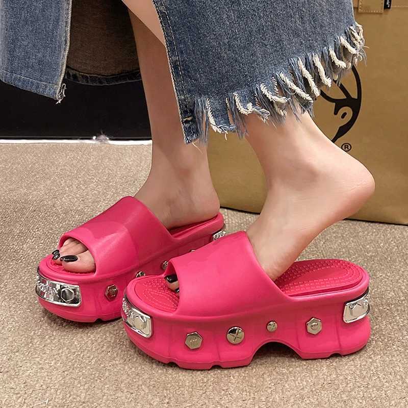 Summer Ins Womens Men Large Size Thick Bottom Sandals Couples Letter Casual Slippers Unisex Adult Beach Shoes Size 35-40 W250704
