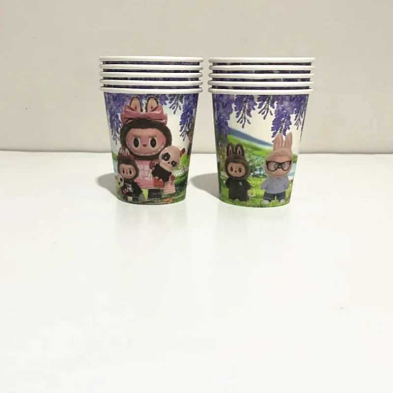 labubu Childrens birthday party gift bags Tablecloth cups Festive birthday party supplies candy bags anime themed peribles Z250703