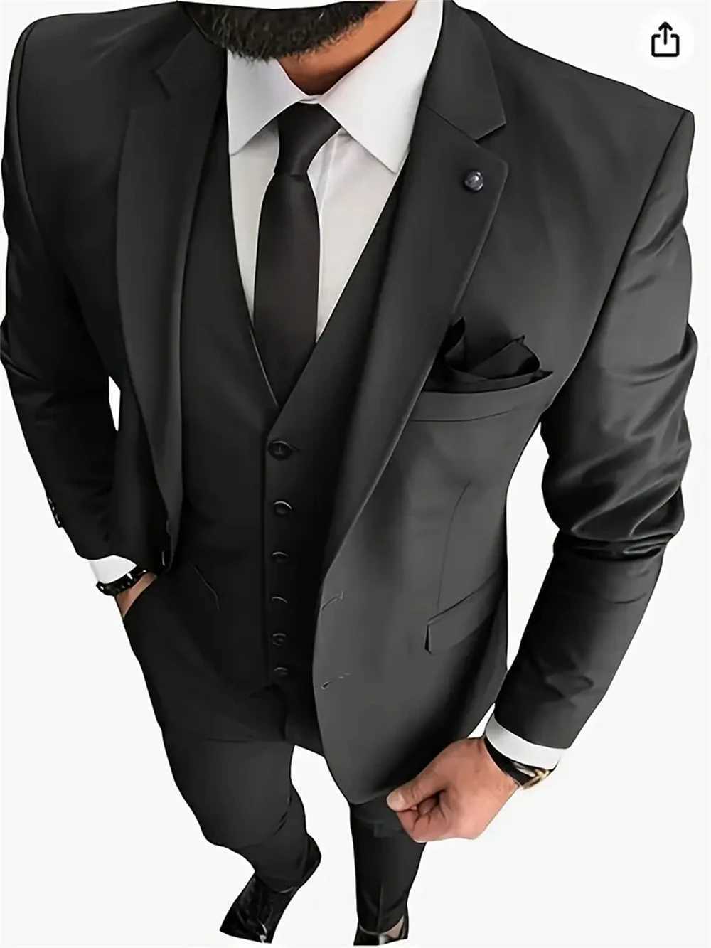 3pcs Mens Suits Business Suit Notch Lapel Blazer Formal Wedding Groom Pants Tux Vest Tuxedos (Blazer+vest+Pants) X250704
