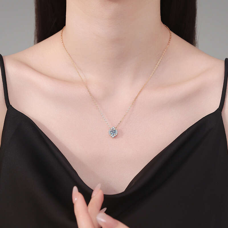 Weizi S925 Pure S925ier Pendant Women Rugby 1 caratS925 D Color MoiS925S925anite Necklace 4e8