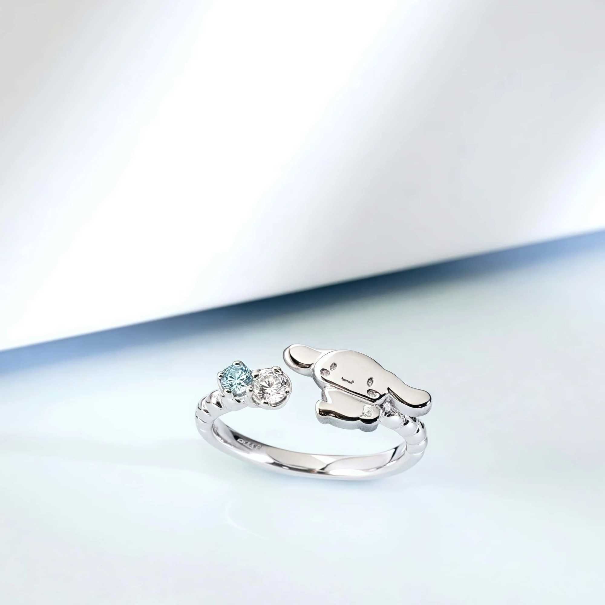 Sanrio 925 Sterling Silver Ring Cinnamoroll Cartoon Styling Exquisite Versatile Advanced Opening Ring Anniversary Memorial Gift w250716