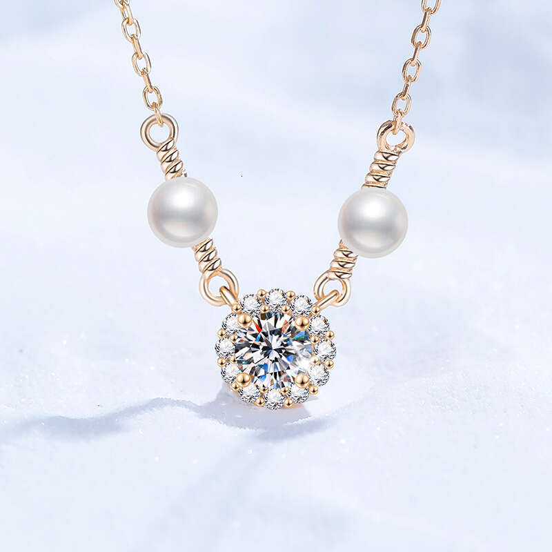 S925 Pure S925ier MoiS925S925anite Natural FreS925hwater Pearl Pendant Niche DeS925ign High-end Necklace 8fa