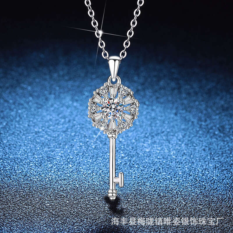 T Brand Key S925 Pure S925ier Pendant Light S925mall Fragrance S925tyle MoiS925S925anite Necklace for Women baf