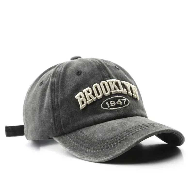 Men Wen Spring Summer Retro brooklyn Letter Baseball Caps Cotton Embroidery Adjustable Casual Hat Hip Hop Streetwear Sun Hats X250704