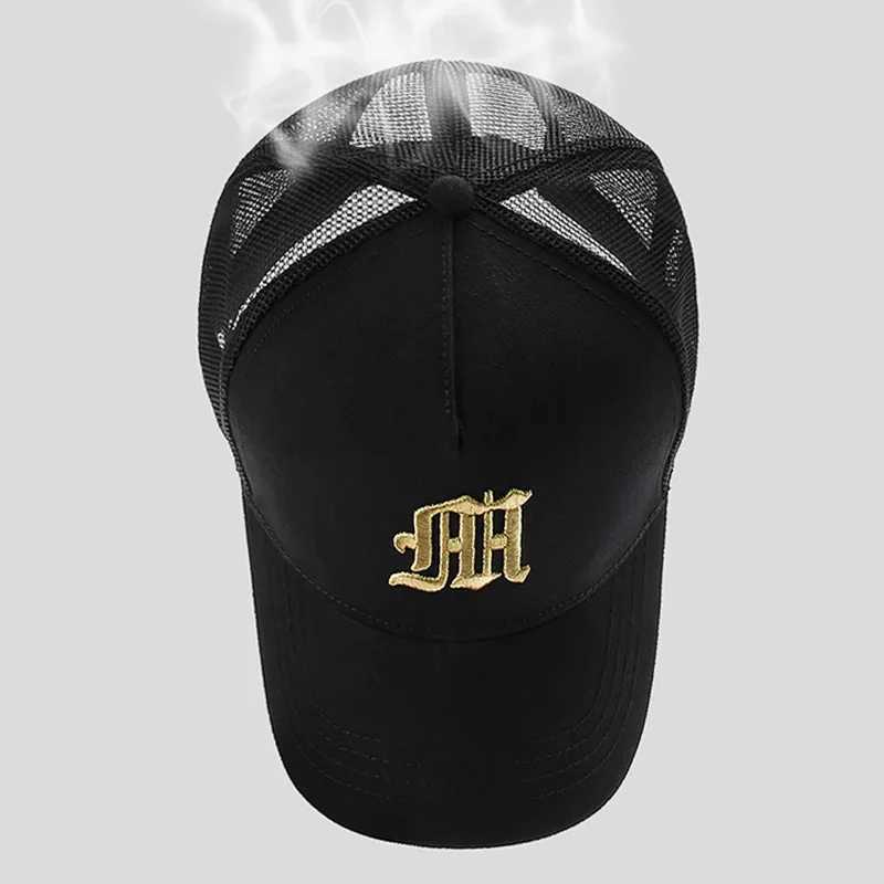 New Mens Large Size 65cm High Top Baseball Cap Tide Big Summer Thin Mesh Breathable Trucker Cap Embroidery Sun Hat Wen X250704