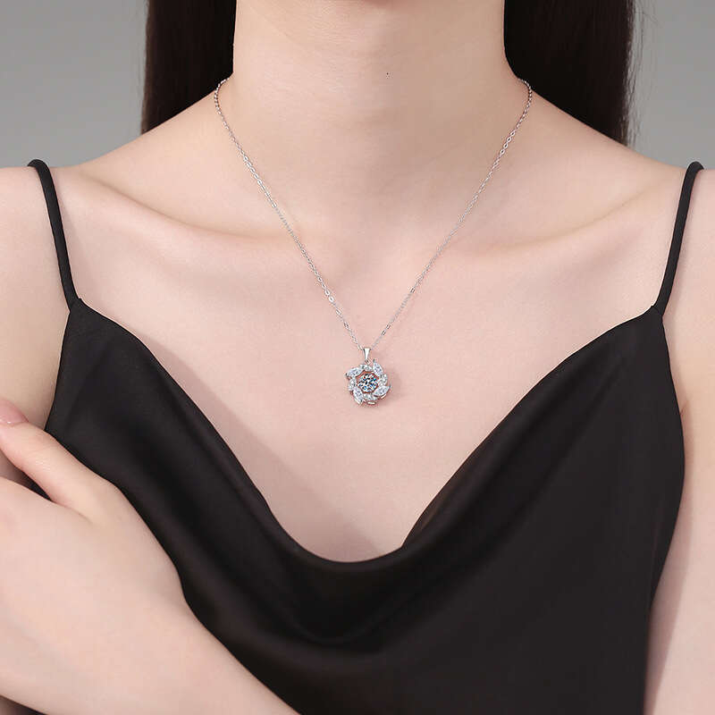 S925 Pure S925ier Windmill Dynamic Pendant 1 caratS925 MoiS925S925anite Necklace 975