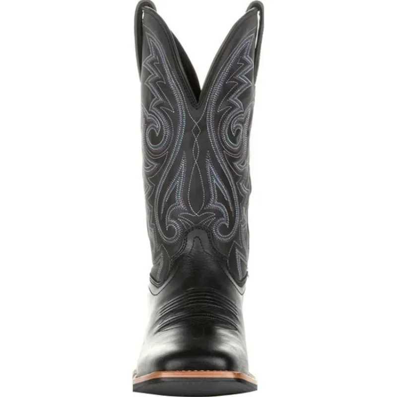 Men Boots Mid Calf Western Cowboy Motorcycle Boots Male Autumn Outdoor PU Leather Totem Med-Calf Boots Designed Men Shoes Z250704