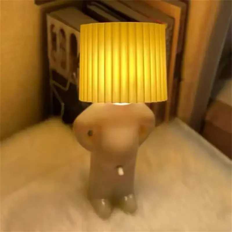 Claeted Naughty Boy Creative Table Lamp Unique LED Pleats Reading Lighting Bedroom Bedside Night Light Childrens GiftXJ250703