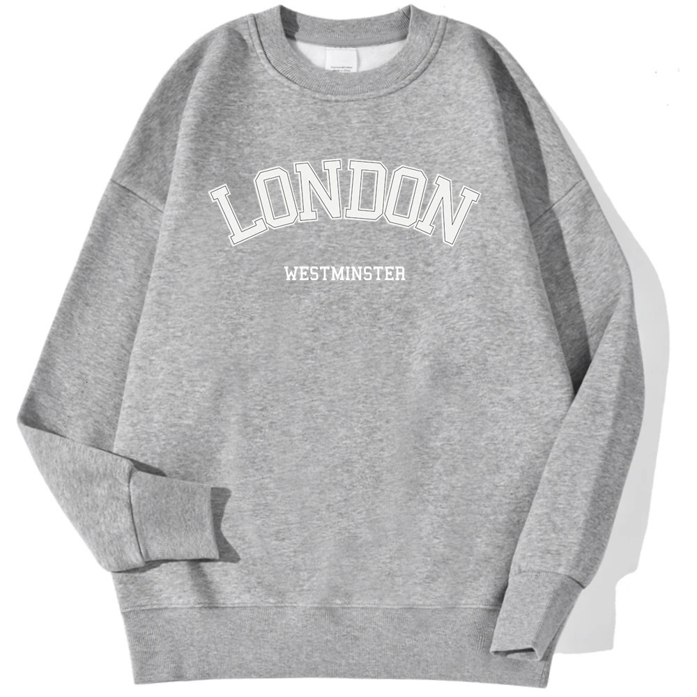 London Westminster Street Letter Prints Sweatshirts For Men Autumn Casual Hoodies ONeck Soft Pullovers Trend Clothing 250704
