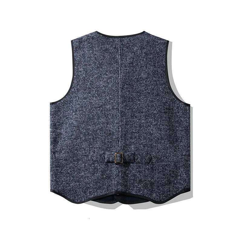 OKONKWO AMEKI British Coarse Flower Wool Vest Outdoor Travel Climbing Trekking Camp Tooling Thick V-Neck Warm Plush Waistcoat 250701