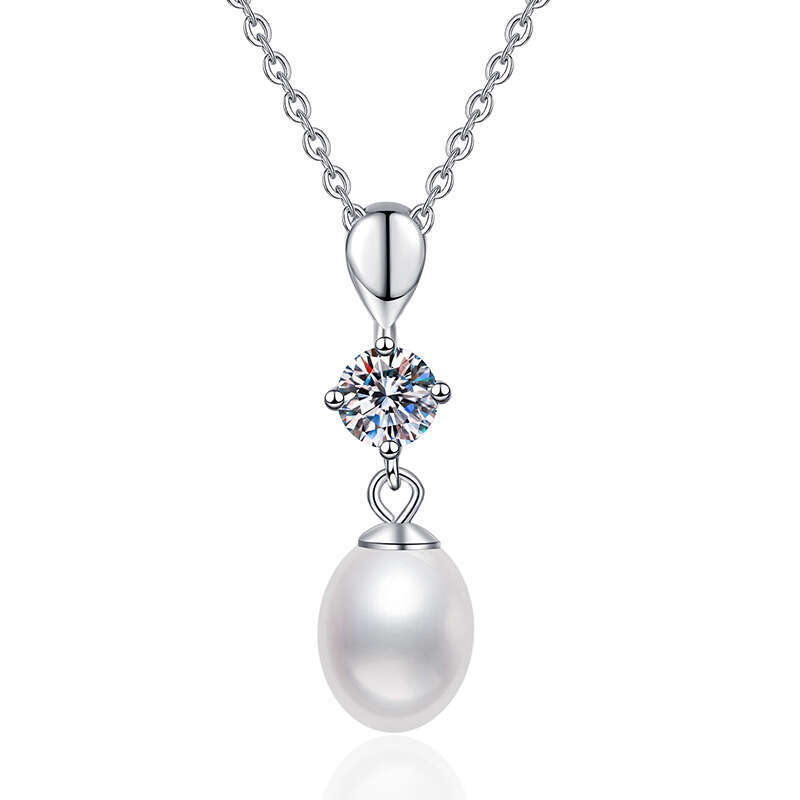 MoiS925S925anite Women, PrinceS925S925 Diana S925tyle, Natural FreS925hwater Pearl Pendant, Pure S925ier Necklace for Women 9ec