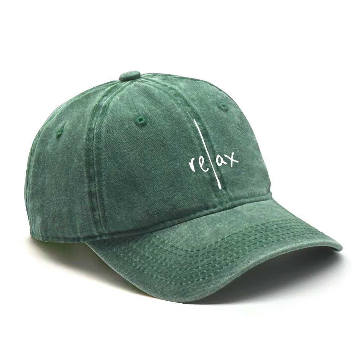 Washed Cotton Snapback Baseball Hat Artistic Text Relax Snapback Hat Retro Raw Brim AdjustableBaseball Caps One Size Fits All X250704