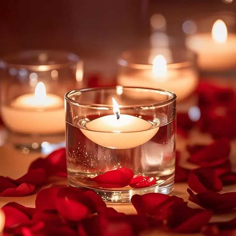 10Pcs Unscented Floating Candle Discs for Valentines Day Party Wedding Home Bathtub Decor Romantic Confession Candlelight W250704