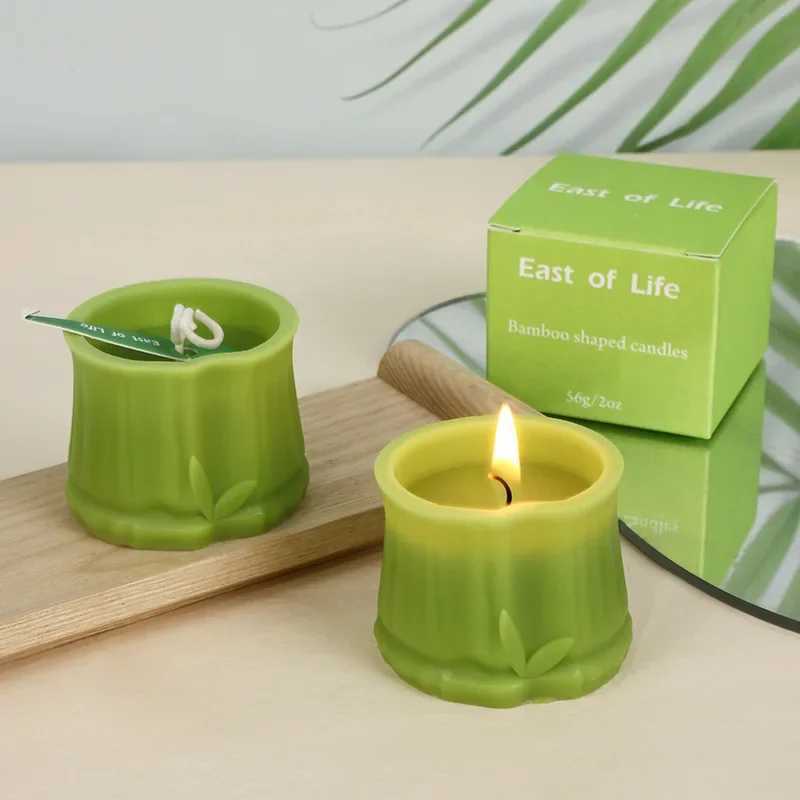 Bamboo-shaped scented candles table decor ornaments for home decoration guest gift candles home interior design aromatic candles W250704