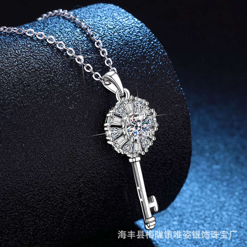 T Brand Key S925 Pure S925ier Pendant Light S925mall Fragrance S925tyle MoiS925S925anite Necklace for Women baf