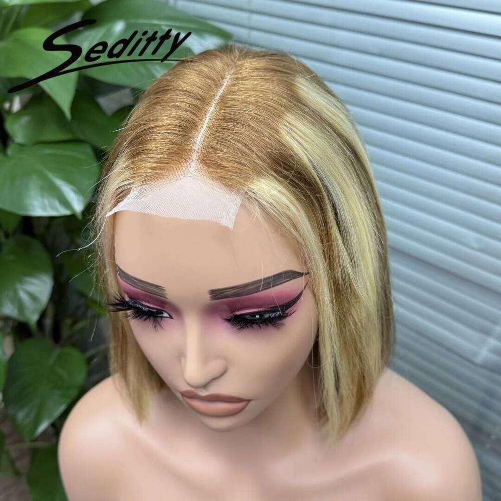 250% Density 2X6 Transparent Lace Closure Highlight Color Double Straight Human Hair Wig For Black Women