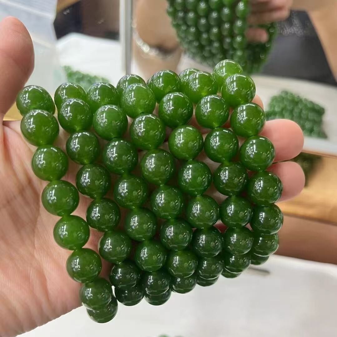 Natural Long Necklace Hetian Jade Bead Design Beautiful Classic