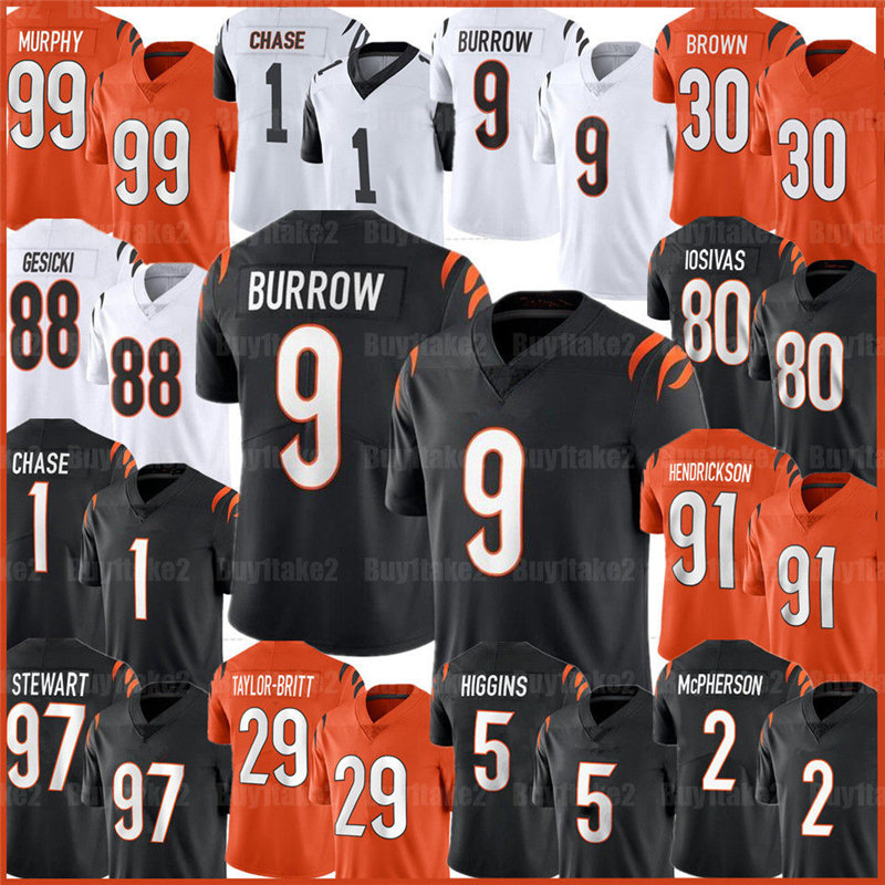 Joe Burrow Ja'Marr Chase Tee Higgins Football Jersey Trey Hendrickson Mike Gesicki Brown Andrei Iosivas Myles Murphy Shemar Stewart Logan WilsonDemetrius Knight Jr