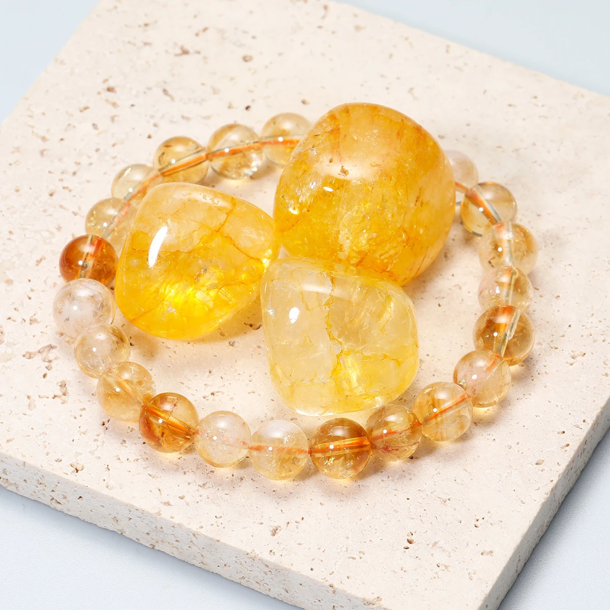 AAAAA 4/6/8mm lucky Jewelry Natural Citrines Bracelet Citrine Crystal Stone Bead Bracelet For Women Men Wealth Fortune Bangle 250628