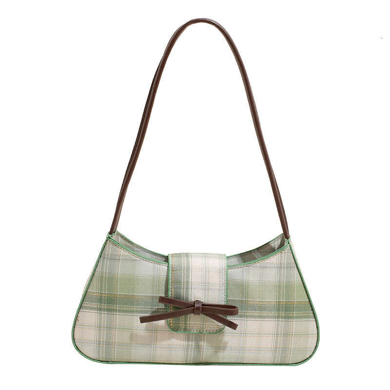 Korean New Niche Sweet Plaid College Underarm for Women Fashion Casual Girl Style Versatile Shoulder Bag