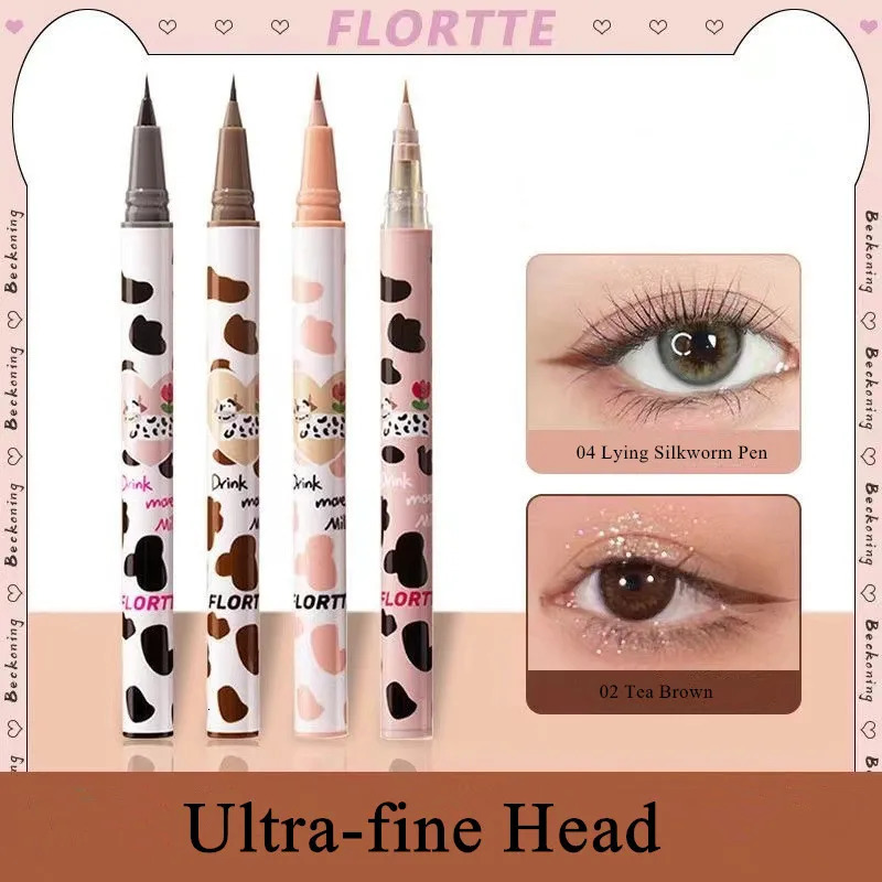 Flortte Ultra-fine Liquid Eyeliner Lying Silkworm Pen Waterproof Long Lasting No Smudging Eye Liner Applicator Pencil 250704