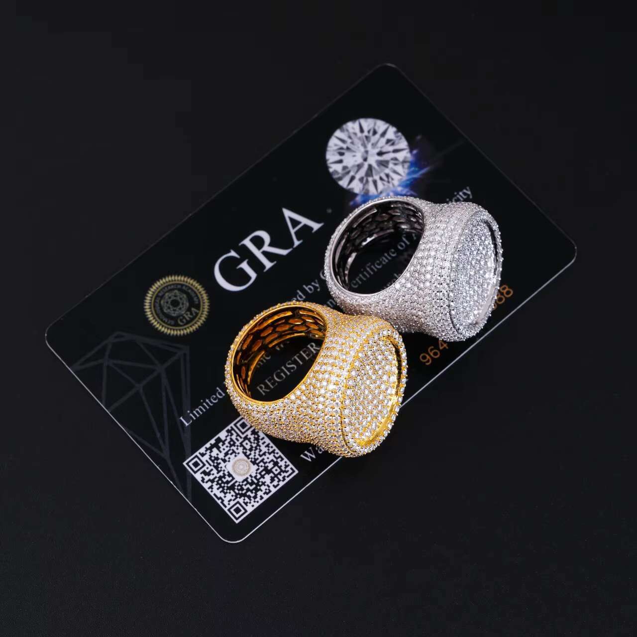 Wholesale Factory Directsales Mossanite Hip Hop Luxury Jewelry for Men Gift D S925 Silver Melee Diamond Moissanite Hip Hop Rings