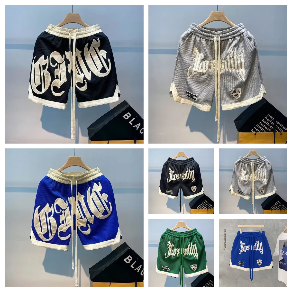 Summer Fashion Mens Basketball Shorts American Hip-Hop Street Sports Casual Clothing Embroidered Pants Outdoor 01