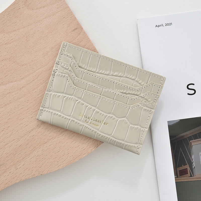 Free Shipping Designer Bag New High-end Ultra-thin One-piece Card Holder For Women Crocodile Pattern Genuine Leather Texture Driver's License Car