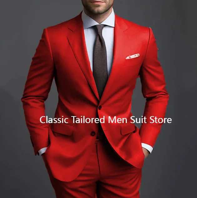 Gray Men Suits Formal Business Notched Lapel Groom Wedding Suits For Men 2 Pieces Slim Fit Tuxedos Blazer Pants Mens Suits X250704
