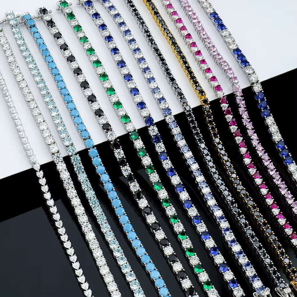 Luxury Men Women Hip Hop Iced Out Fine Jewelry 2MM 3MM 4MM 5MM Lab Diamond S925 Silver Vvs Moissanite Tennis Chain Necklace