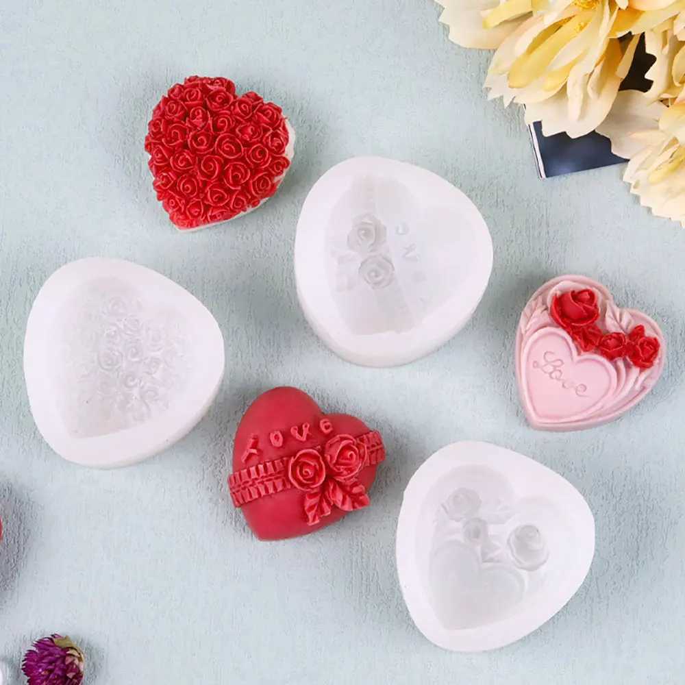 For Fun Heart Shaped Silicone Mold DIY Aromatherapy Candle Mold Handmade Soap Plaster Cake Chocolate Baking Tool Gift Decoration W250704