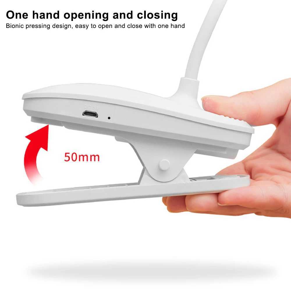 360 Flexible Study Table Lamp with Clip USB Dimmable Night Desk Lamp Bedside Night Light for Bedroom Study Reading Office Work XJ250703