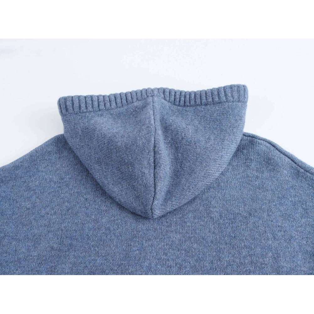 DEEABAE Korean Style Women's Clothing New Loose Lace Up Hooded Long Sleeved Kangaroo Pocket Ribbed Layer Knitwear Hoodie 250704