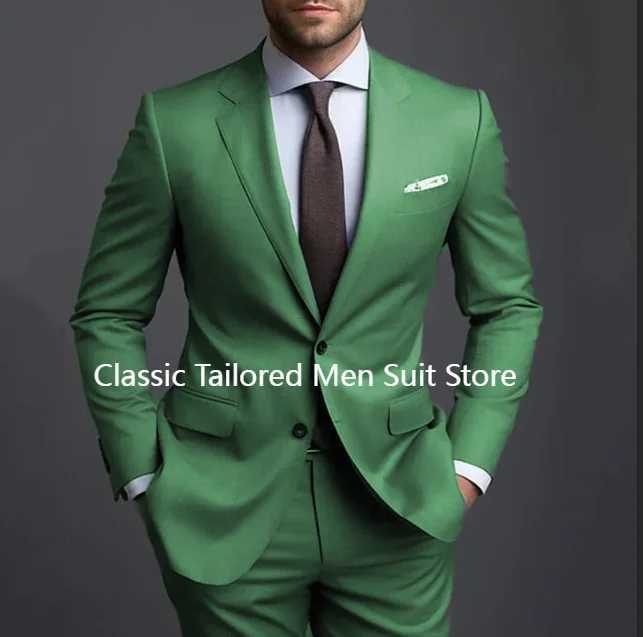 Gray Men Suits Formal Business Notched Lapel Groom Wedding Suits For Men 2 Pieces Slim Fit Tuxedos Blazer Pants Mens Suits X250704