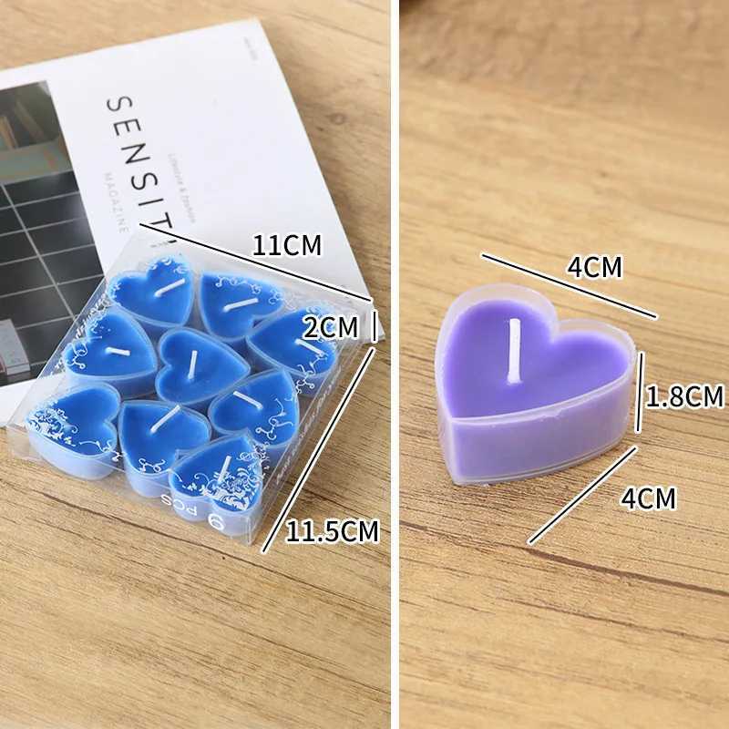 9Pcs Wedding Heart-Shaped Romantic Confession Candle Net Red Birthday Proposal Scene Layout Love Smoke-Free Candle W250704