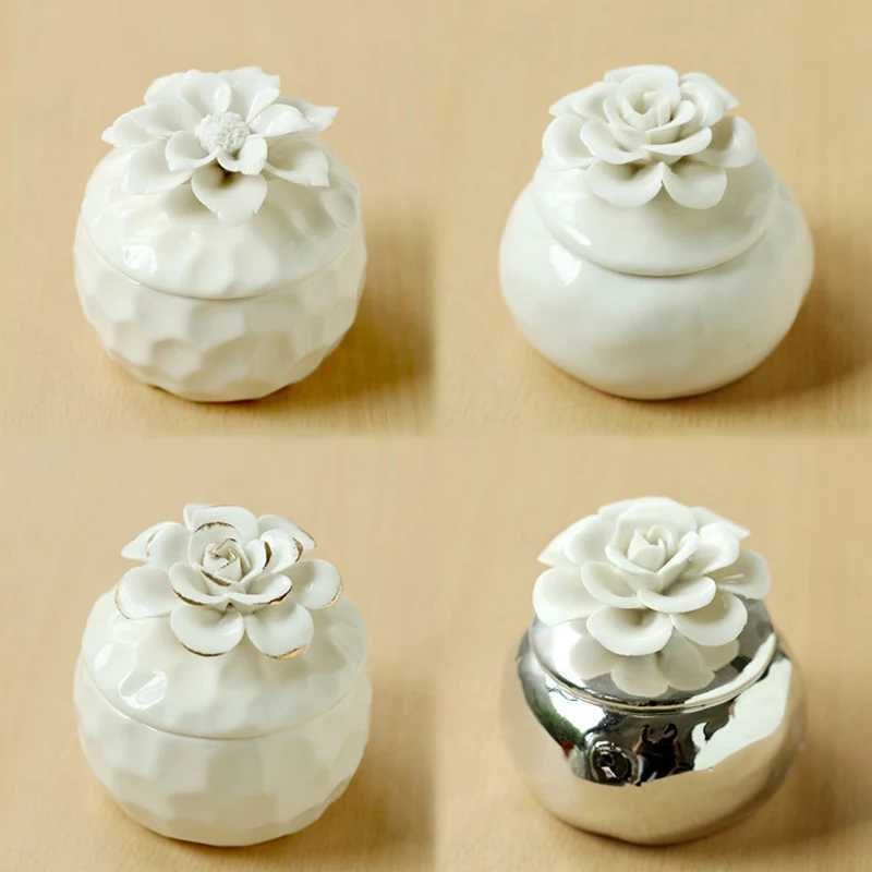 European Style Ins Hand-Painted Flower Ceramic Fragrance Jar Decoration Luxury Soy Cherry Blossom Scented Candles W250704