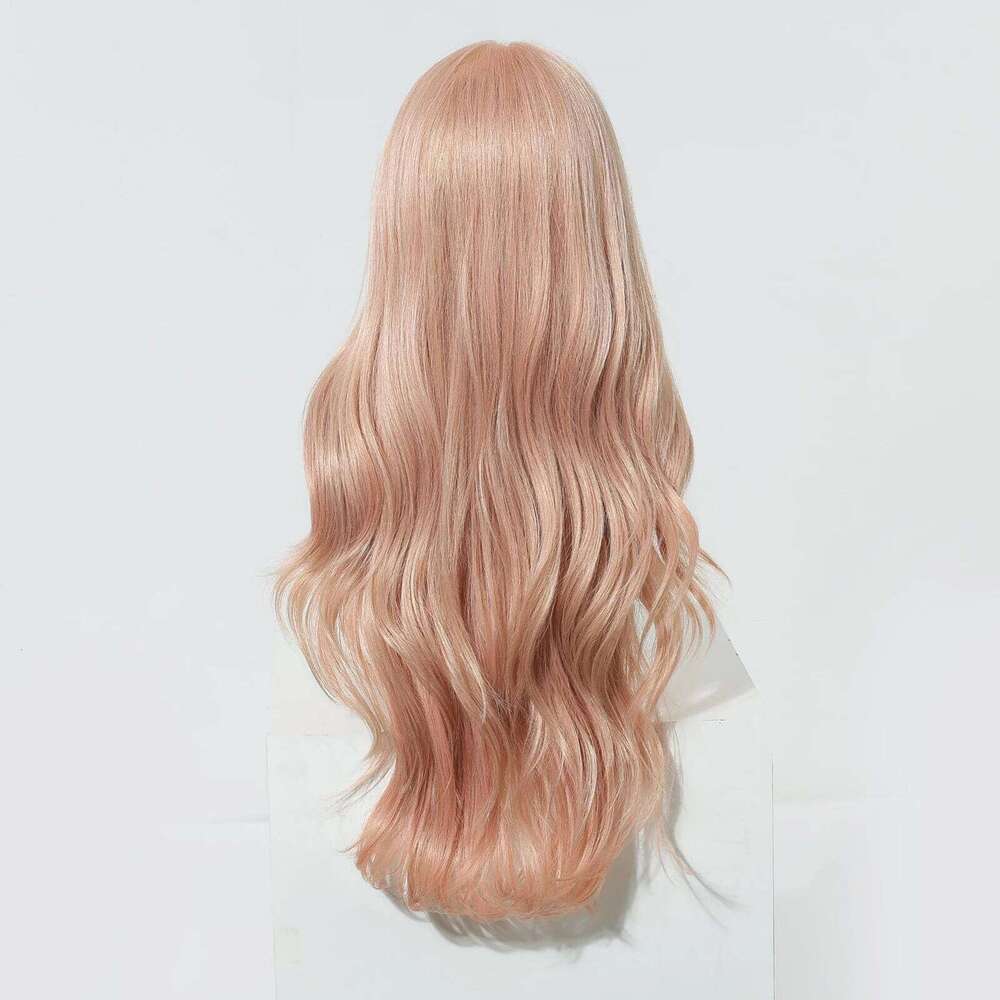 28 inch Long Body Wave Wigs 13*6 HD Transparent Lace Front Synthetic Wig For Women Pink Party Cosplay Fake Hair Natural Hairline