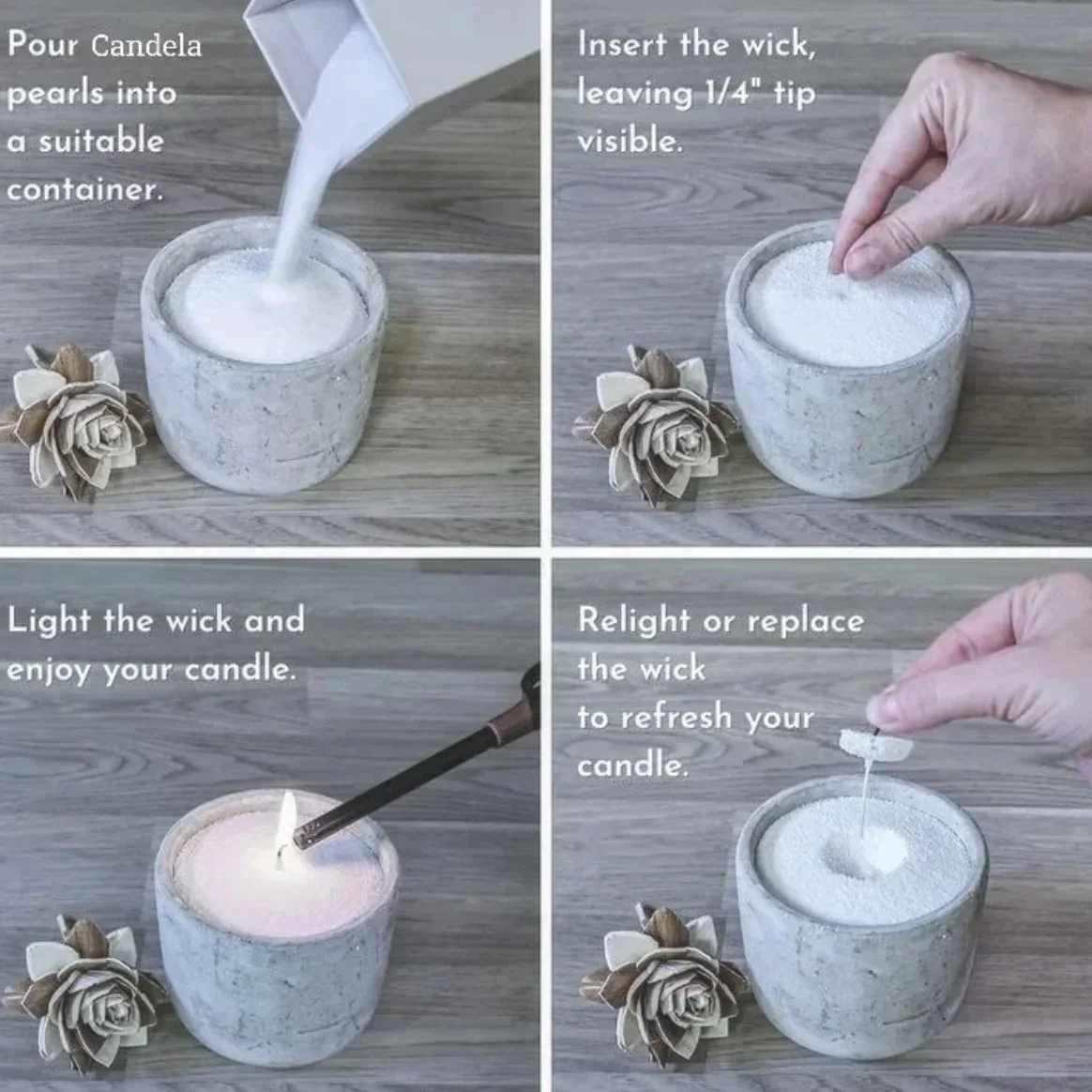 Multiple Colors Sand Candle DIY Set Reusable Pearled Candle High-capacity Floating Candles with Wooden Wicks Home Decor W250704