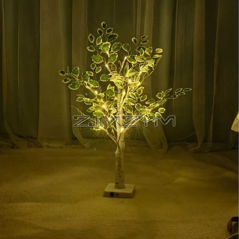 LED Tree Light Tabletop Bonsai Leaves Tree Lamp Battery/USB Operated Centerpiece Tree Light for Christmas Home Wedding Decoration XJ250703